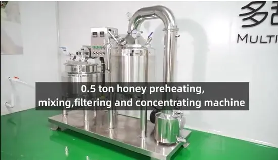 máquina de concentração de filtração do aquecimento do mel da máquina dos processamentos do mel 0.5t